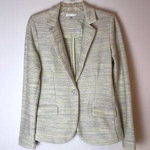 CAbi Blazer Dress Jacket Size 8 Yellow and Grey